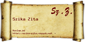 Szika Zita névjegykártya